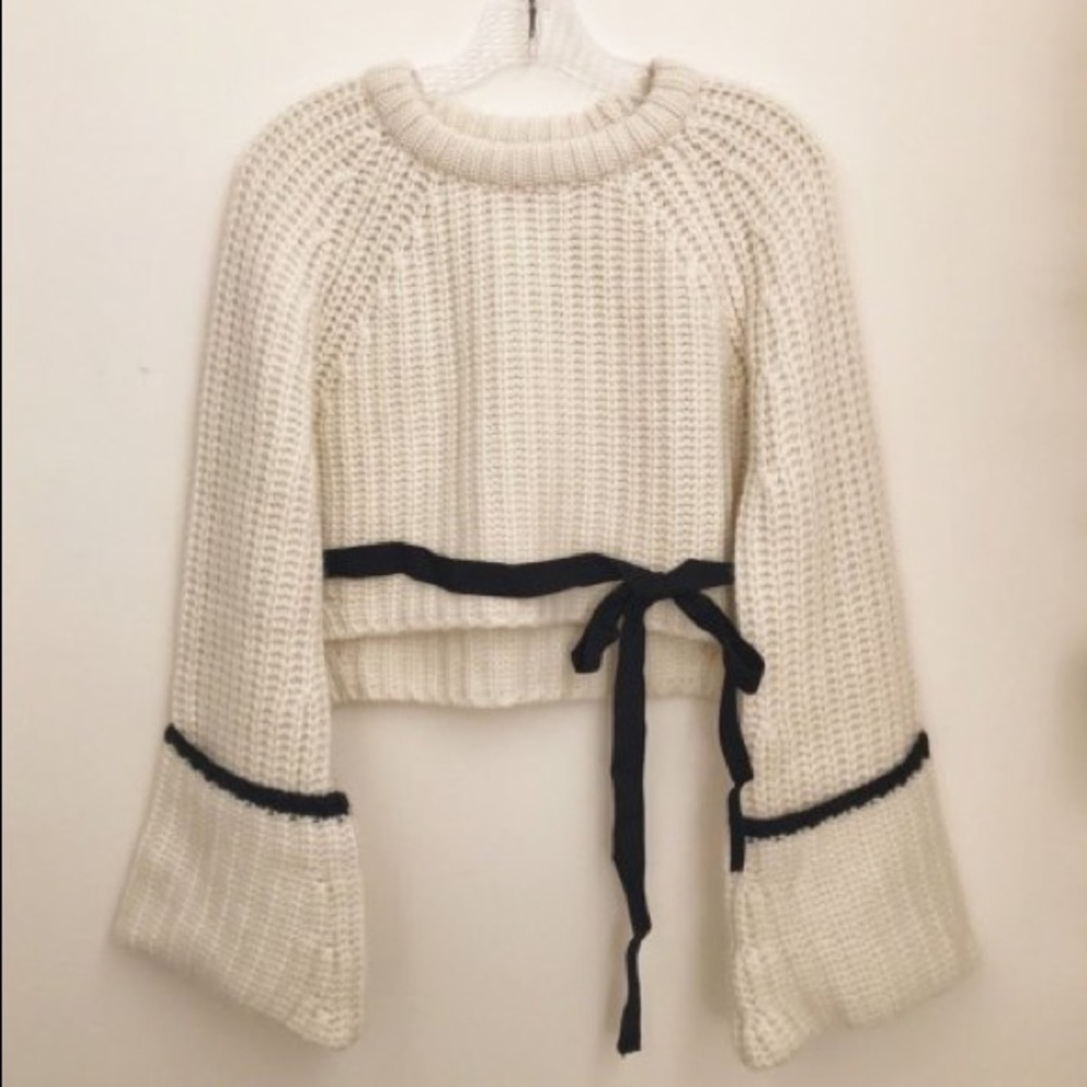 NWT ZARA CASHMERE CROPPED SWEATER SZ M - Picture 2 of 5